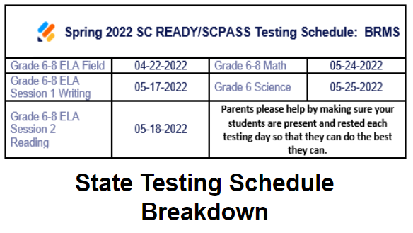 State Testing Schedule